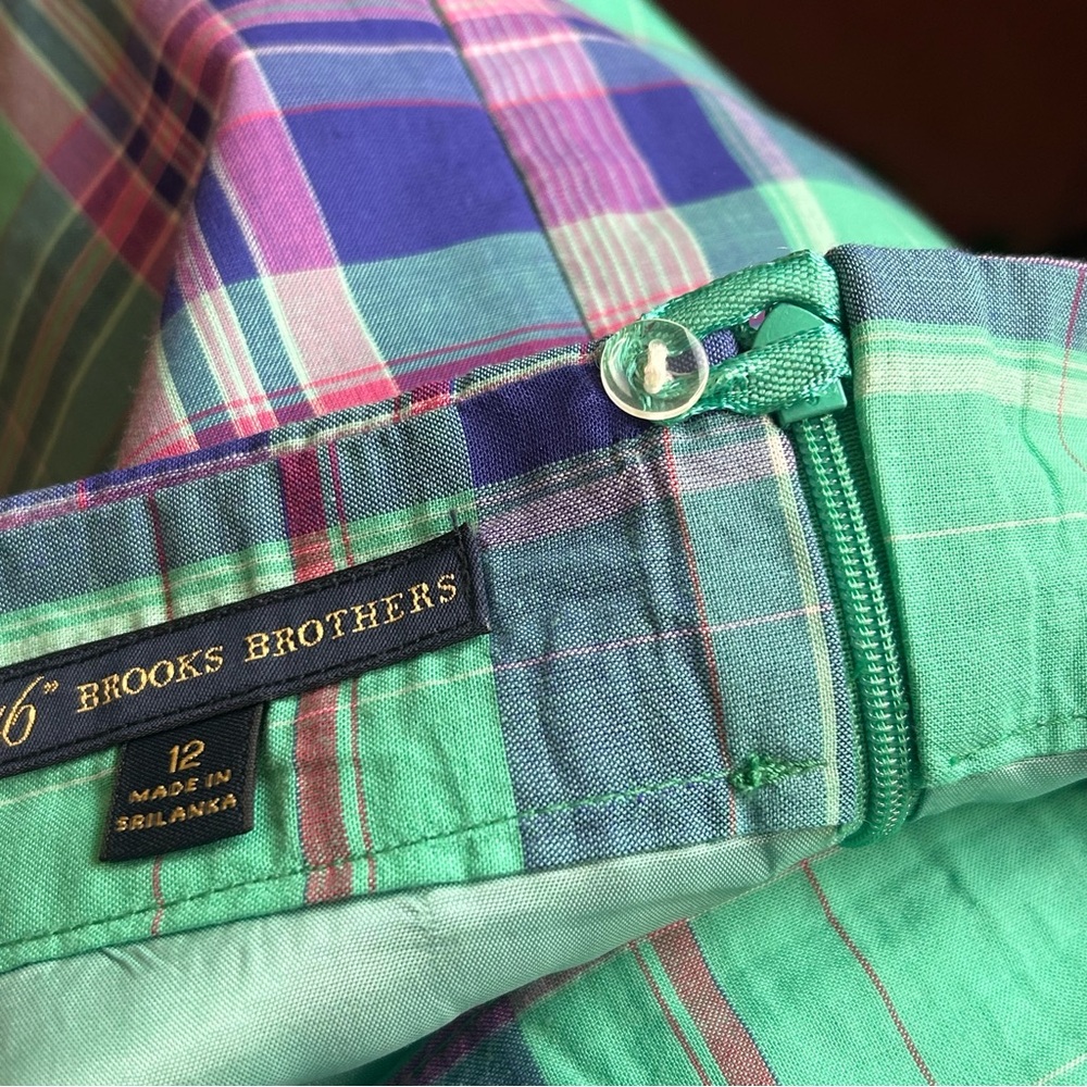 346 Brooks Brothers Preppy Plaid Lined Cotton Skirt  Festival Old Money - Picture 11 of 12